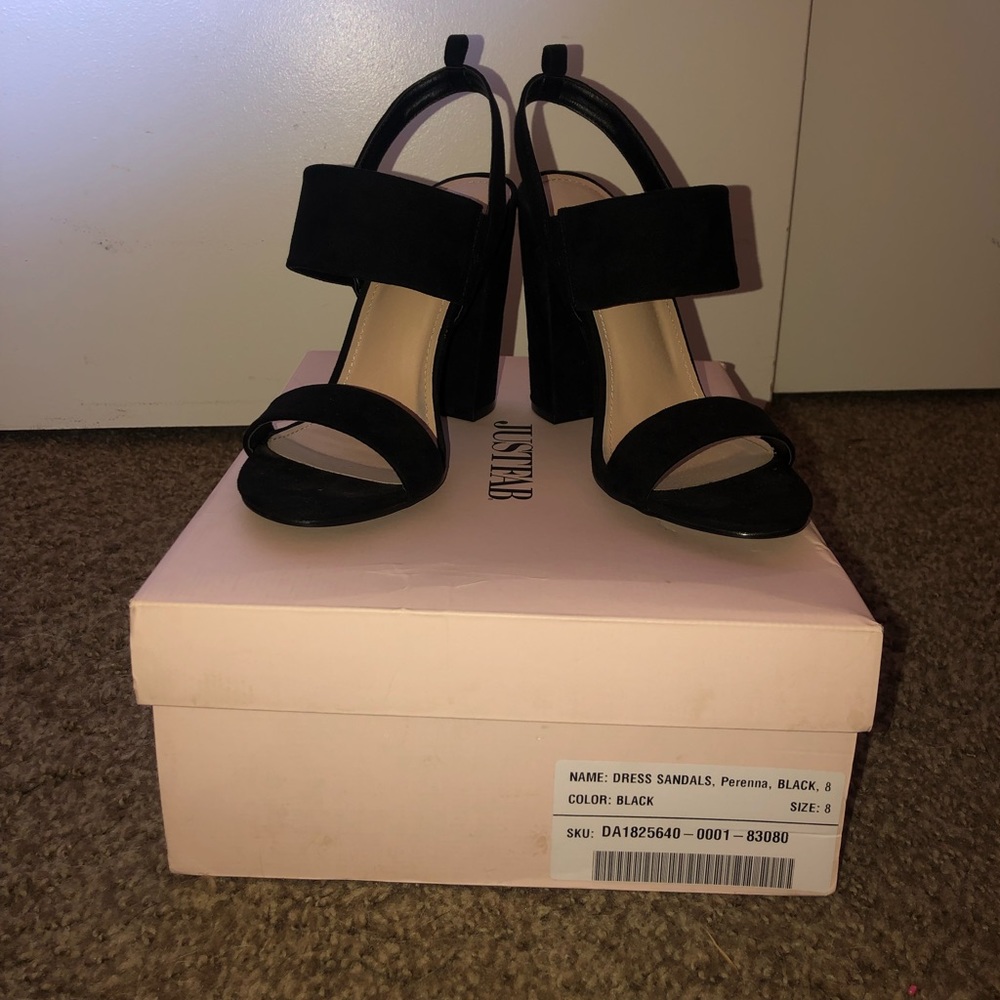 JustFab Perenna Black Dress Sandals, Size 8!